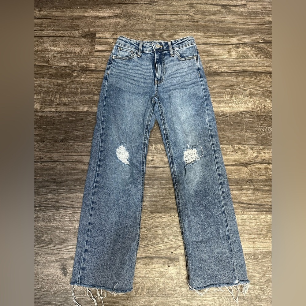 Art Class Blue Distressed Straight Leg Jeans